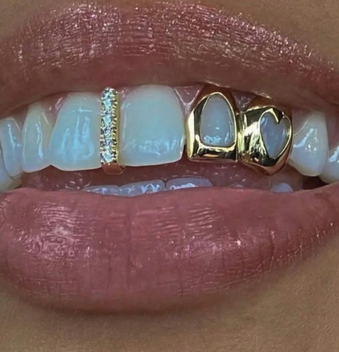 Dimond spacer heart open face dipped silver