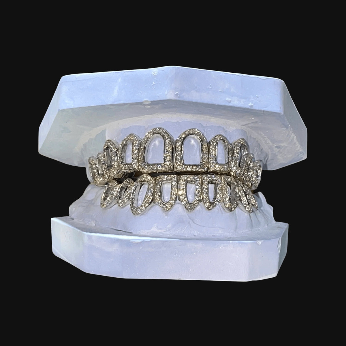 Open Face Natural Diamond Set Grillz